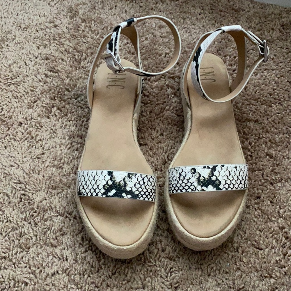 INC snakeskin espadrilles size 8.5